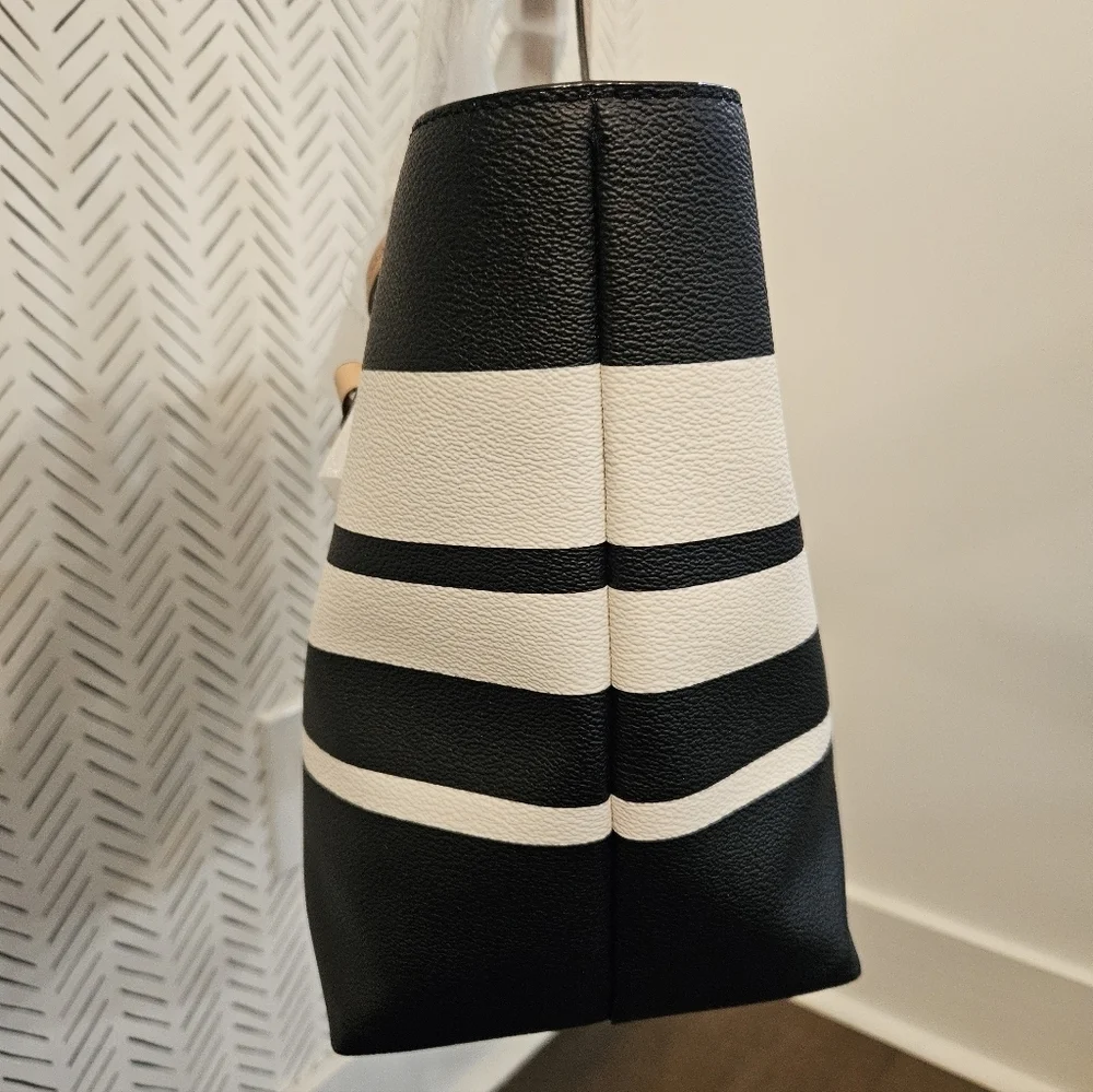 NWT Kate Spade ♠️ Large Hawthorne Lane Ryan Striped Tote + Bag Charm